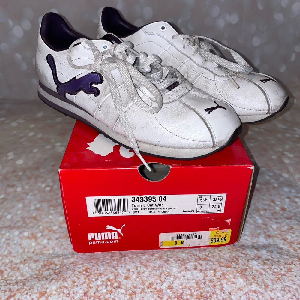 Women’s used Puma Turin white/purple size 8